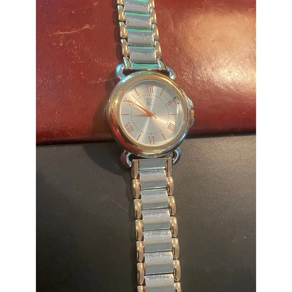 New York & Co Unisex Two Tone Watch, Bracelet Band